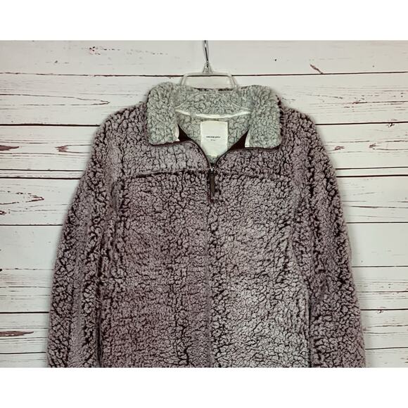 Thread & Supply Nordstrom Women's L Large Wine Sherpa Quarter Zip Fuzzy Pullover - Picture 2 of 12
